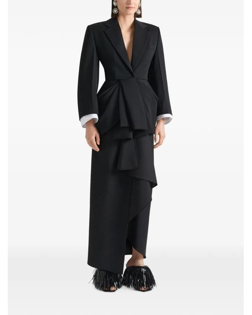Givenchy Black Jupe Longue En Laine Et Mohair