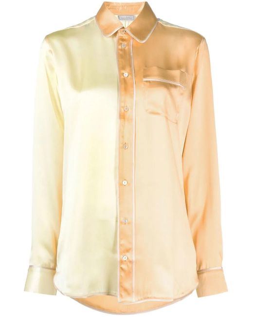 Pierre Louis Mascia Natural Two-Tone Silk Pyjama Shirt