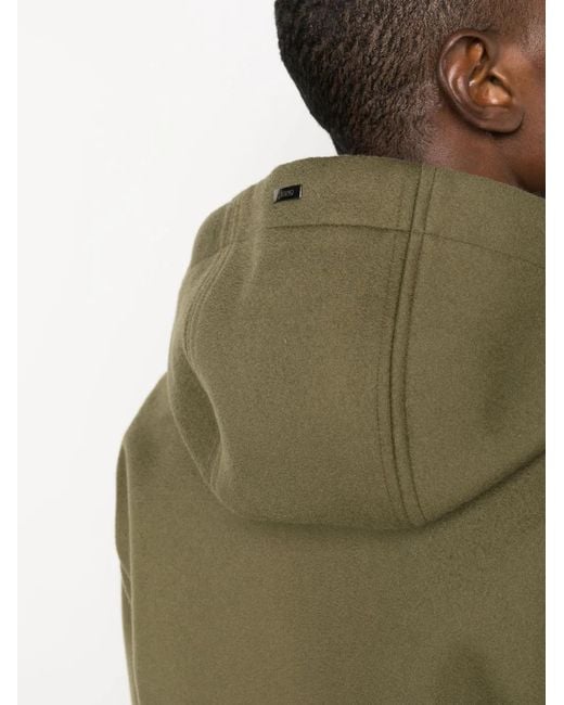 Herno Green Zip-Up Hooded Coat for men