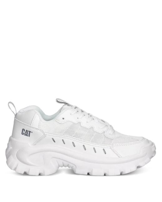 Caterpillar White Intruder Lace-Up Chunky Sneakers for men