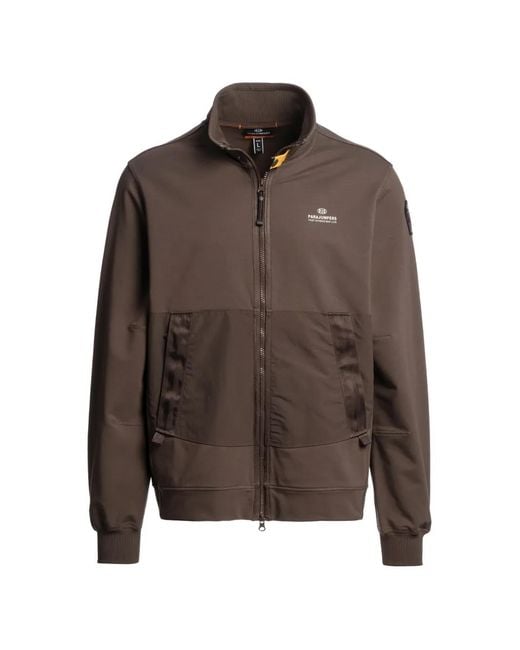 Parajumpers Brown Zip-Up Sweatshirt for men