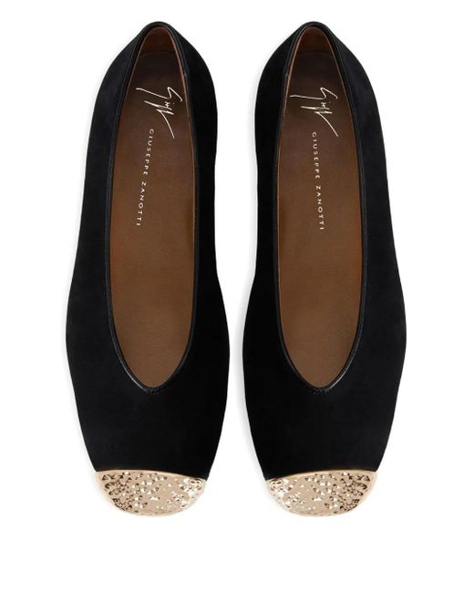 Giuseppe Zanotti Black Georgia Suede Ballet Flats