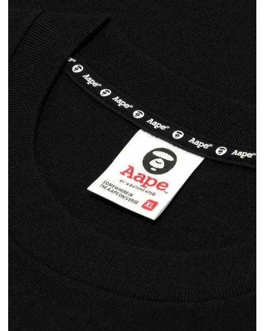 Aape By A Bathing Ape Black Graphic-Print T-Shirt for men