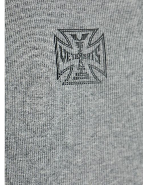 Vetements Gray Graphic Tank Top for men