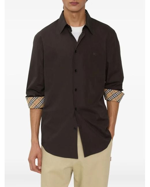Burberry Black Regular Fit Cotton Poplin Shirt for men