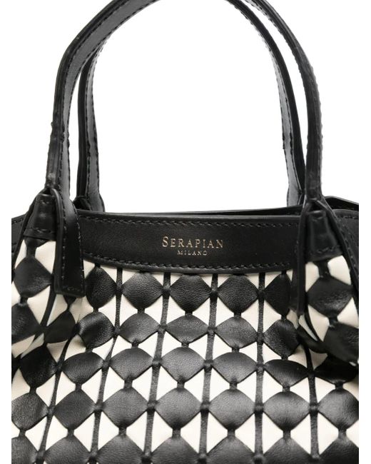 Serapian Black Mini Secret Mosaico Tote Bag