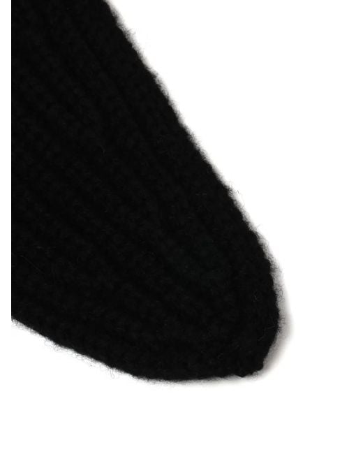 Charles Jeffrey Black Grob Gestrickte Mütze Mit Logo-Patch