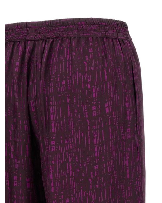 Gianluca Capannolo Purple Abstract-Pattern Elasticated-Waist Palazzo Pants