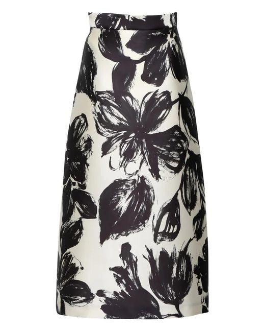 Lunatica Milano Black Floral-Print Skirt