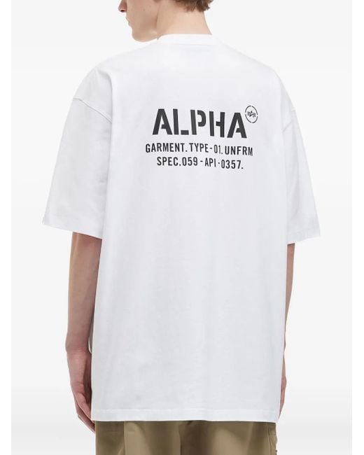 メンズ Alpha Industries グラフィック Tシャツ White