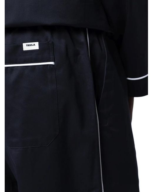 Tekla Blue Chelsea Piped Pajamas for men
