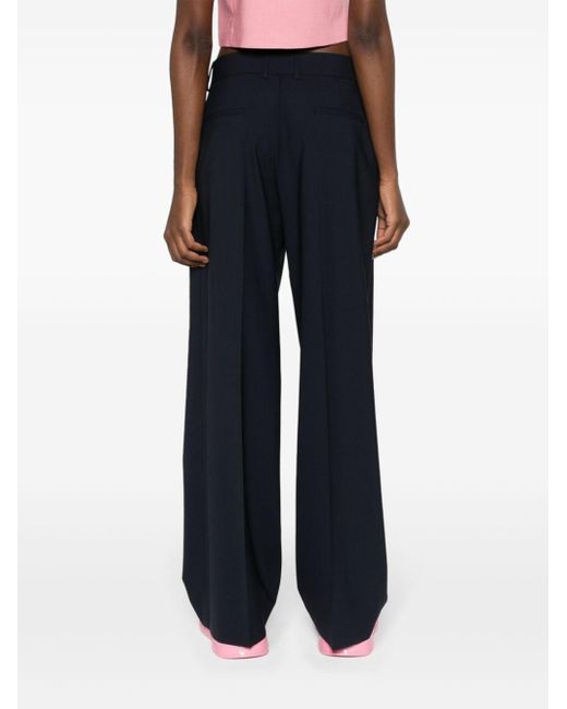 MSGM Blue High-waist Tailored Trousers