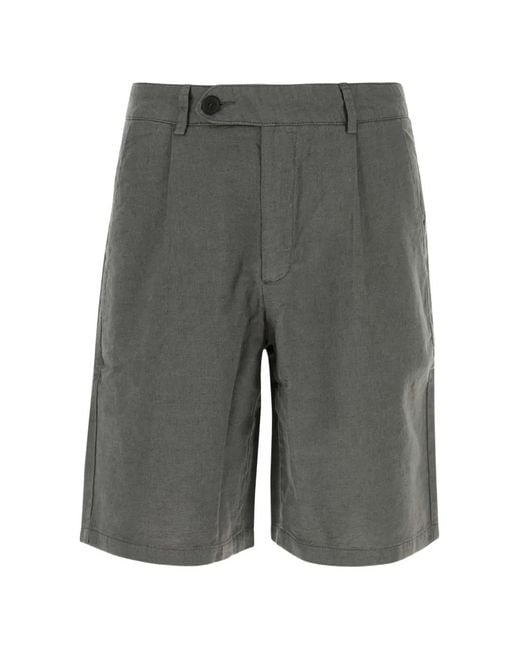 GIMAGUAS Gray Barbate Pleated-Design Shorts for men