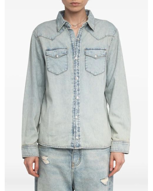 Zadig & Voltaire Saby スタッズ デニムシャツ Blue