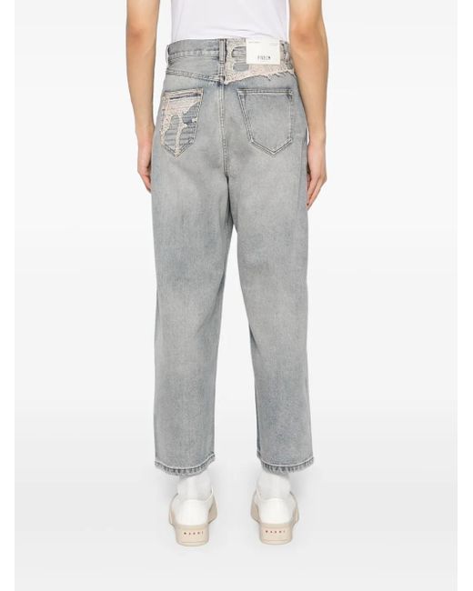 FIVE CM Gray Patchwork Jeans for men