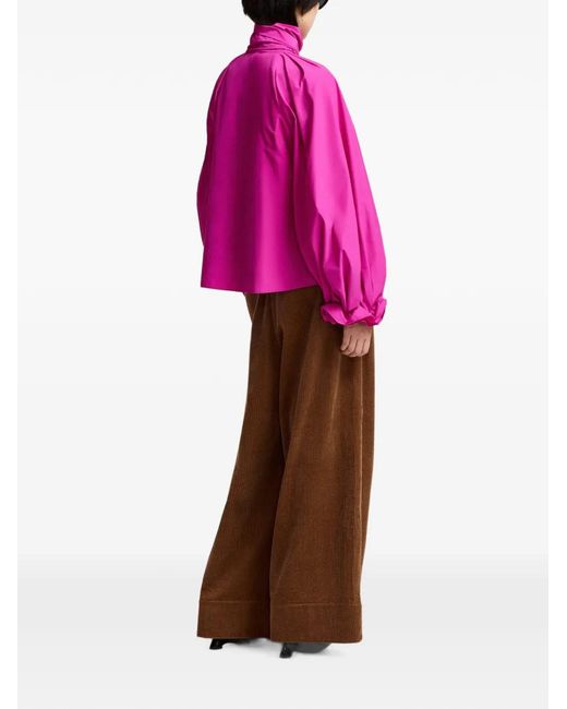 Essentiel Antwerp Pink Pussy-Bow Oversized Blouse