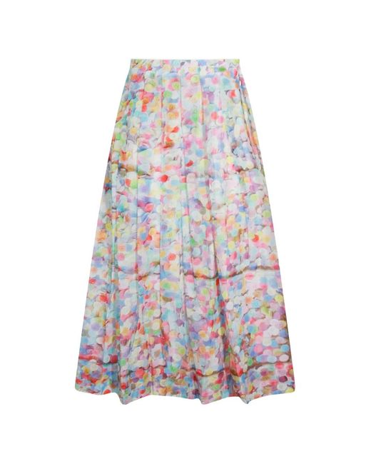 TALKING WALLS White Lily Confetti-Print Pleated Skirt