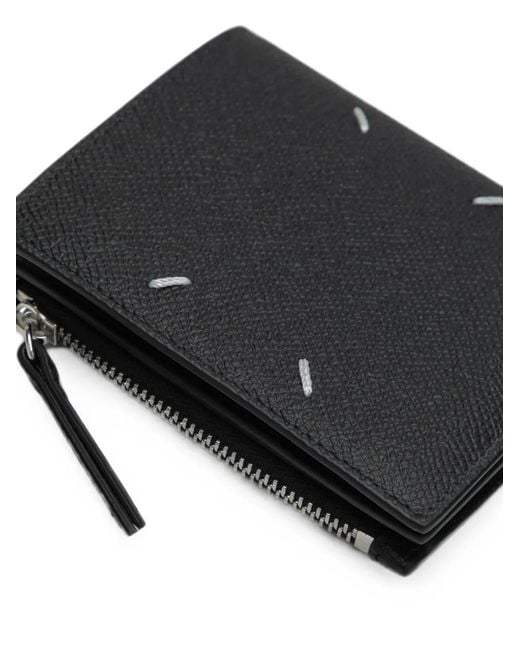 Maison Margiela Black Flip Flap Leather Wallet for men