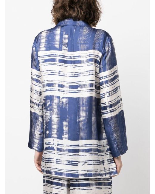 Striped silk shirt di Max Mara in Blue