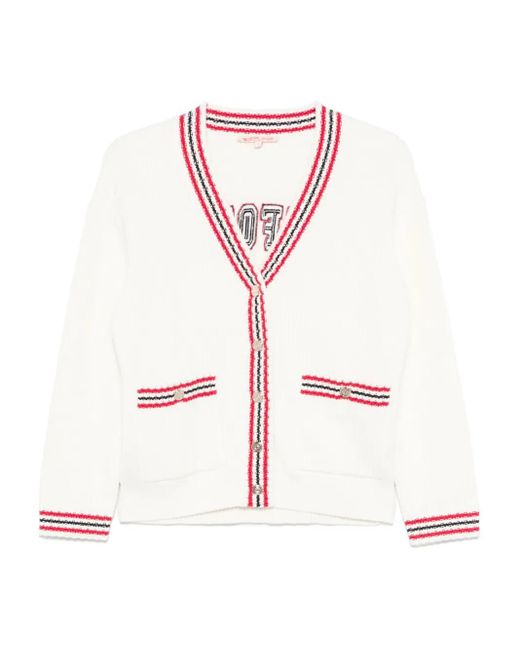 Maje Embroidered Cardigan Pink