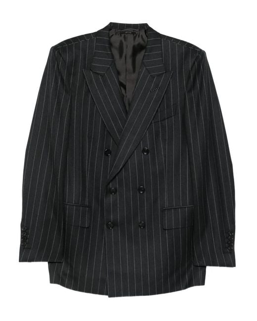 Tom Ford Black Pinstripe Double-Breasted Suit for men