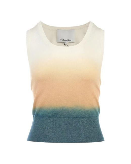 3.1 Phillip Lim Blue Ombré-Effect Sleeveless Blouse