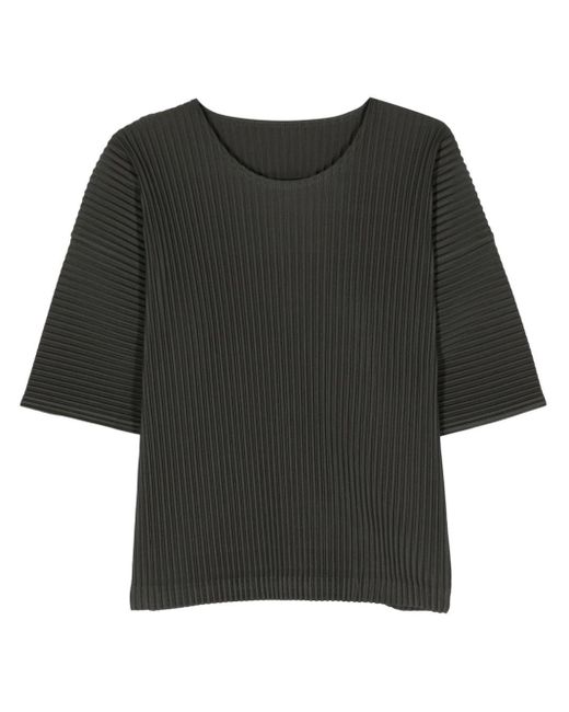 Homme Plissé Issey Miyake Black Mc July Pleated T-shirt for men