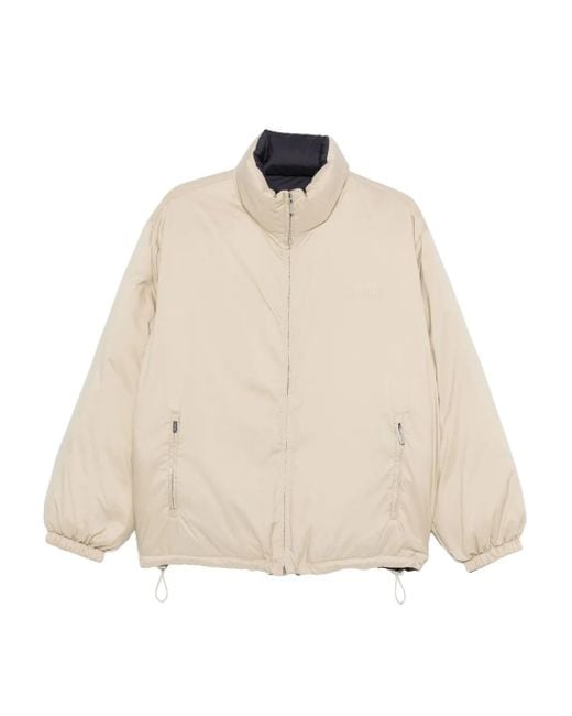Piumino A Collo Alto di Miu Miu in Natural