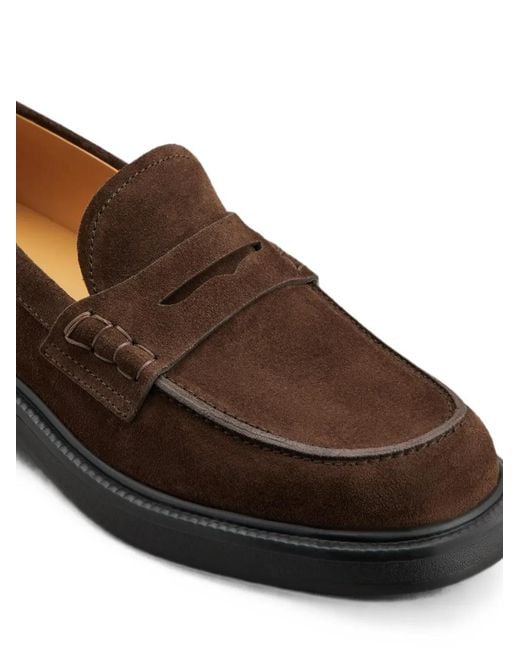 Tods Para Ótica Ventura Brown Suede Penny Loafers