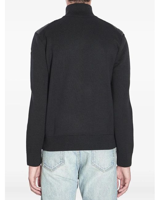 Moncler Black Logo Patch Padded Zip-Up Cardigan for men
