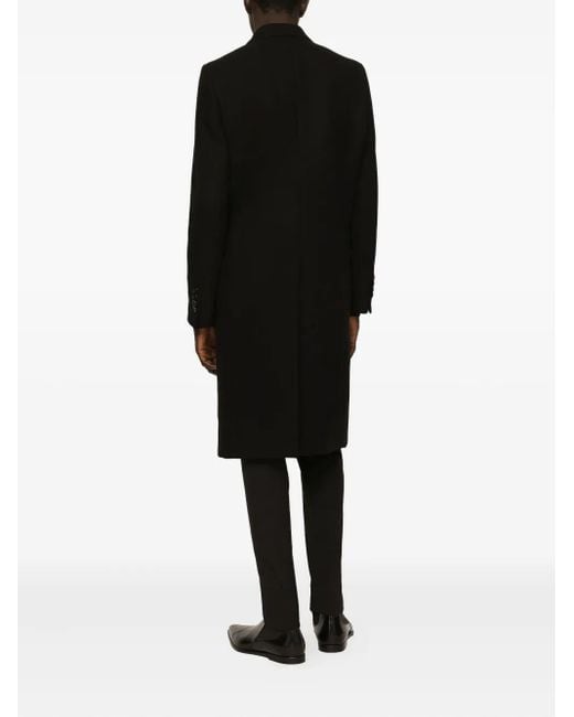 Dolce & Gabbana Black Double-Breasted Coat for men