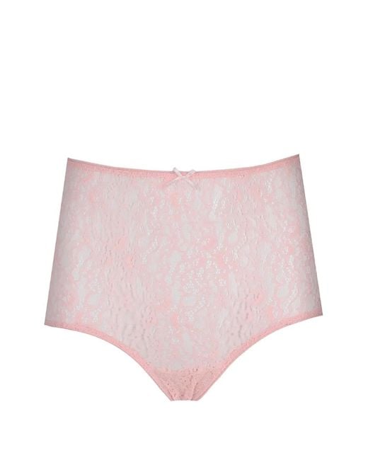 Laura Urbinati Pink Lace-Panelled Bow-Detail Briefs