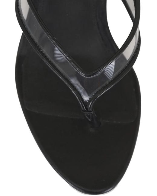 Veronica Beard Black Clea Wedge-Heel Thong-Strap Sandals