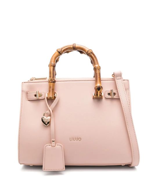 Liu Jo Pink Blush Bag With Bamboo Handle