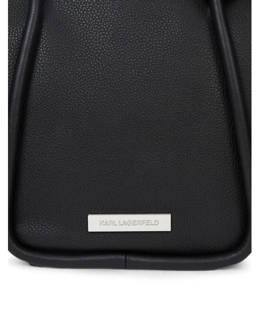 Karl Lagerfeld Black Ikon Pebble Small Tote Bag