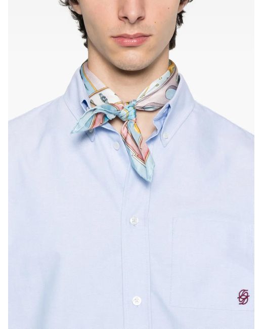 Drole de Monsieur White Embroidered Organic Cotton Shirt for men