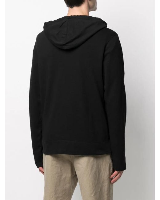 James Perse Black Vintage-Fleece Hoodie for men