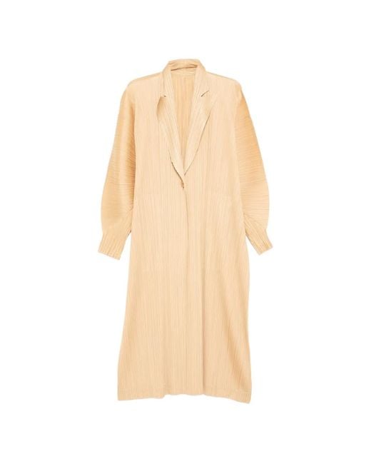 Pleats Please Issey Miyake White December Coat