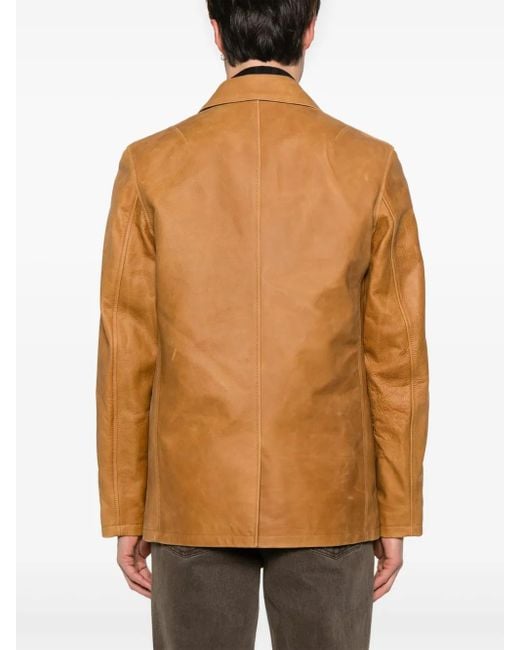 Our Legacy Leren Blazer Met Enkele Rij Knopen in het Brown voor heren
