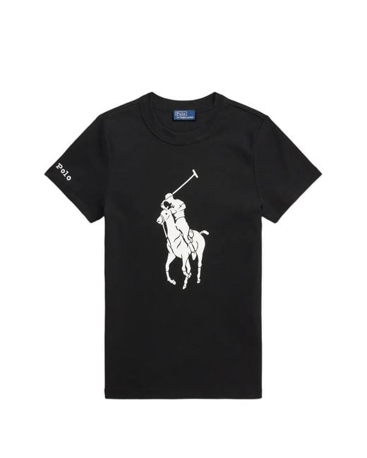 Polo Ralph Lauren Black Logo-Print T-Shirt