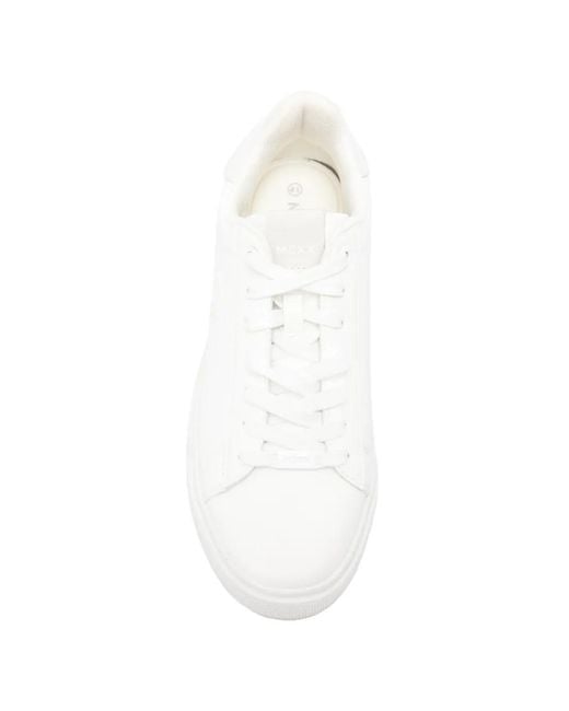 Mexx White Logo-Embossed Flatform Sneakers