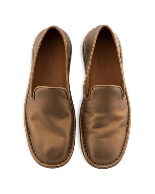 Buttero Brown Ercole Metallic-Leather Slippers