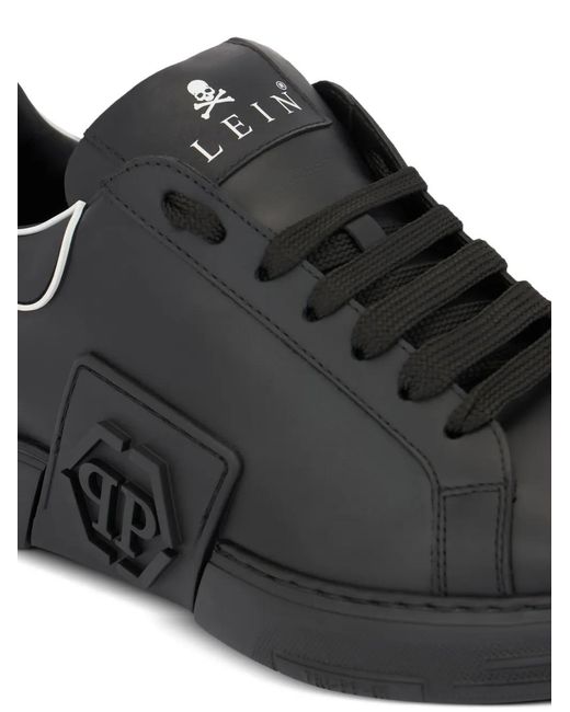Philipp Plein Black Signature-Detailing Sneakers