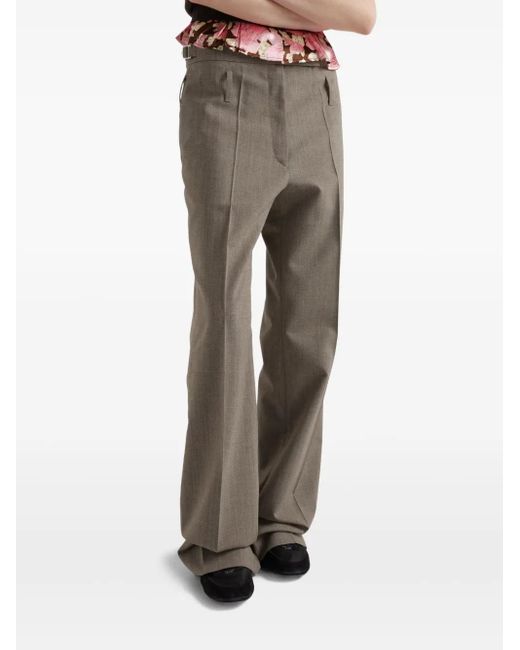 Prada Gray Belted Trousers