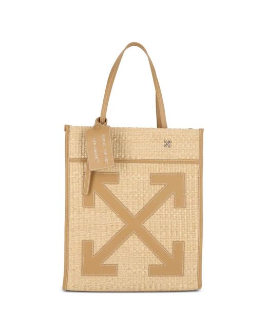 Off-White c/o Virgil Abloh Natural Woven Texture Tote Bag