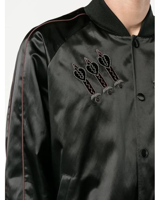 Valentino Garavani Black Love Blade Bomber Jacket for men