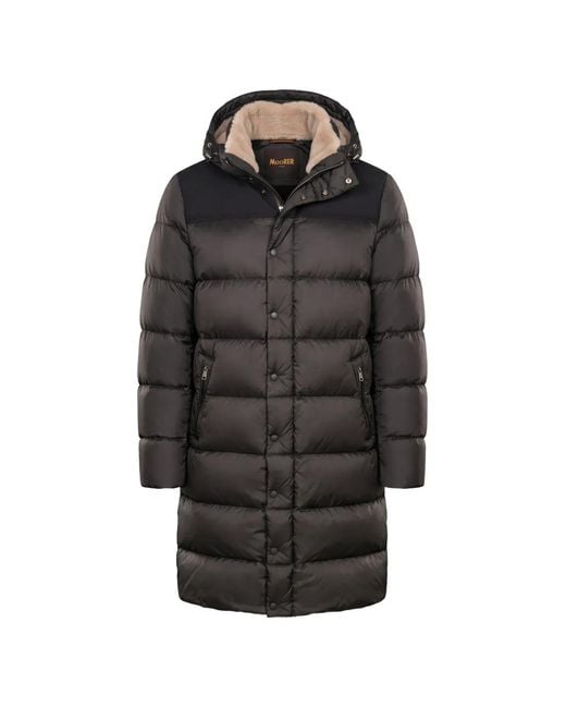 Moorer Black Ian-Shk Hooded Padded Coat for men