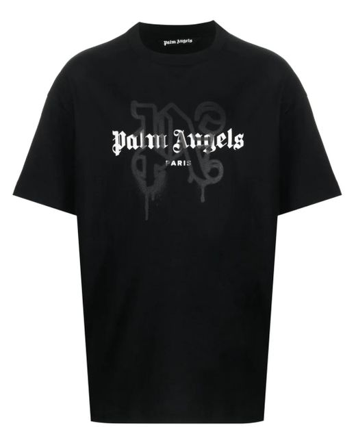 T-Shirt À Logo Paris Imprimé Palm Angels pour homme en coloris Black