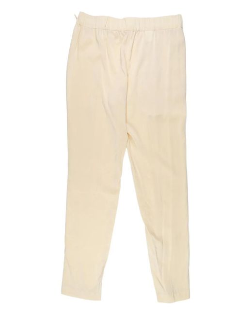 Brunello Cucinelli Natural Pleated Elastic-Waist Trousers