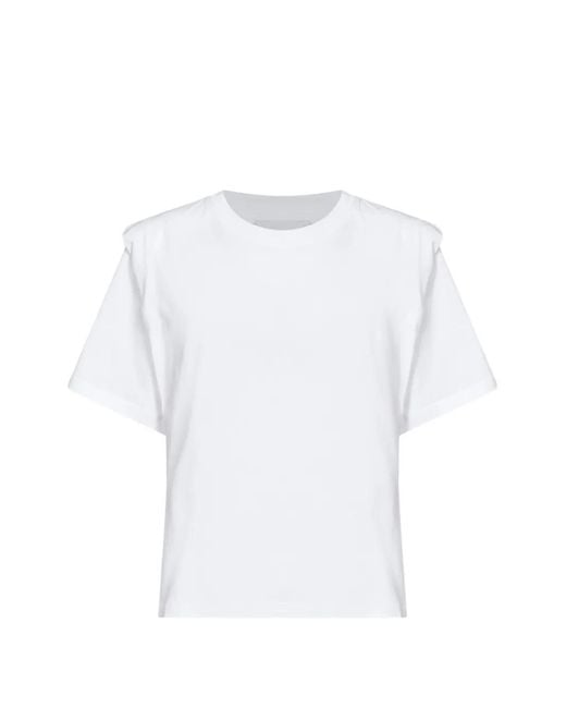 Isabel Marant White Padded-Shoulder T-Shirt